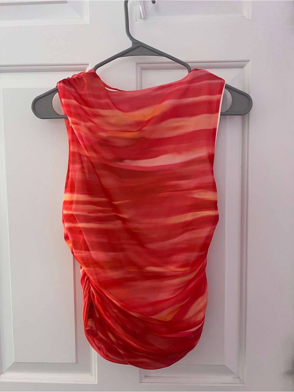 Amazon Women's Multicolor Red Orange Striped Tank Top